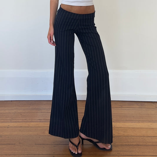 flared pinstripe trousers