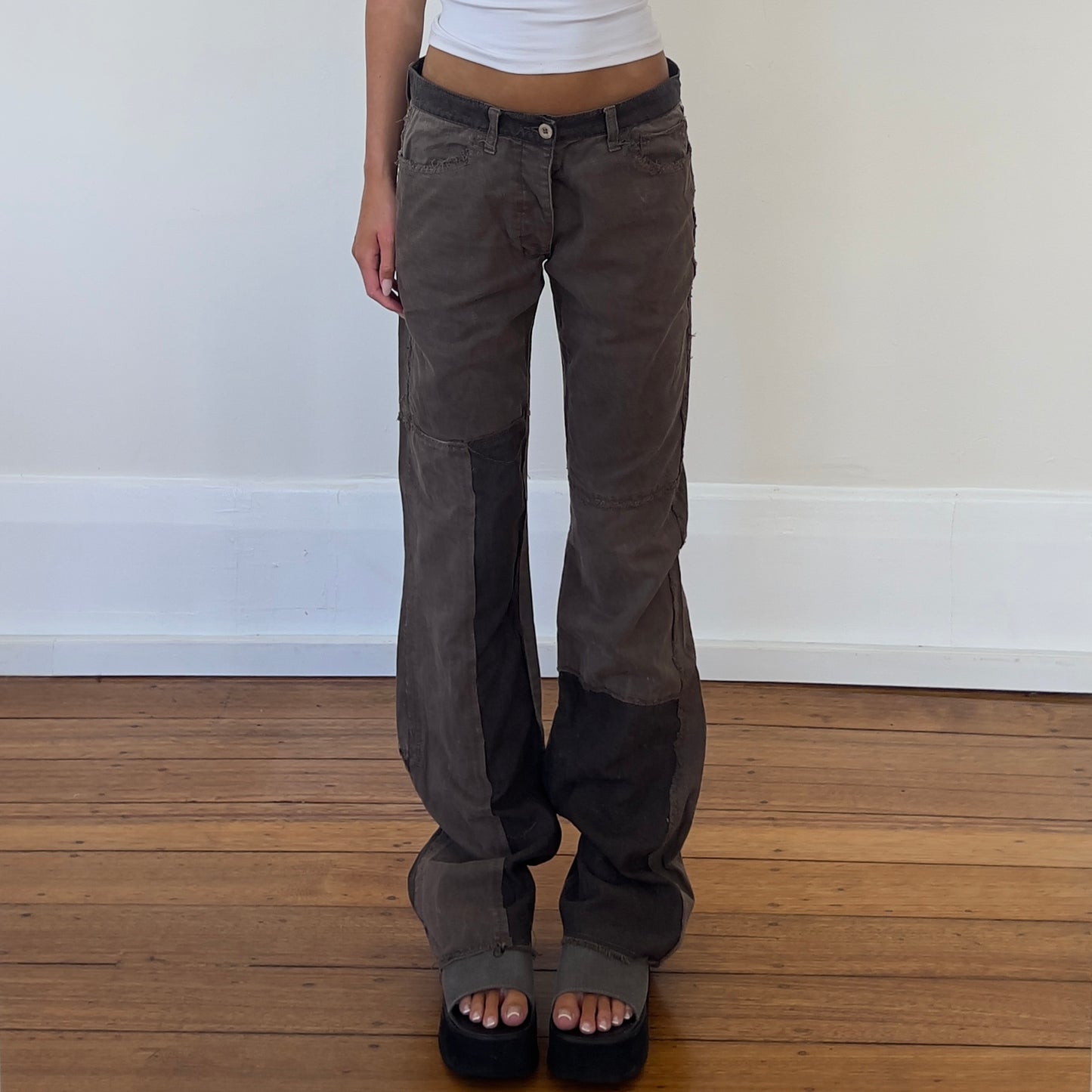 brown denim jeans