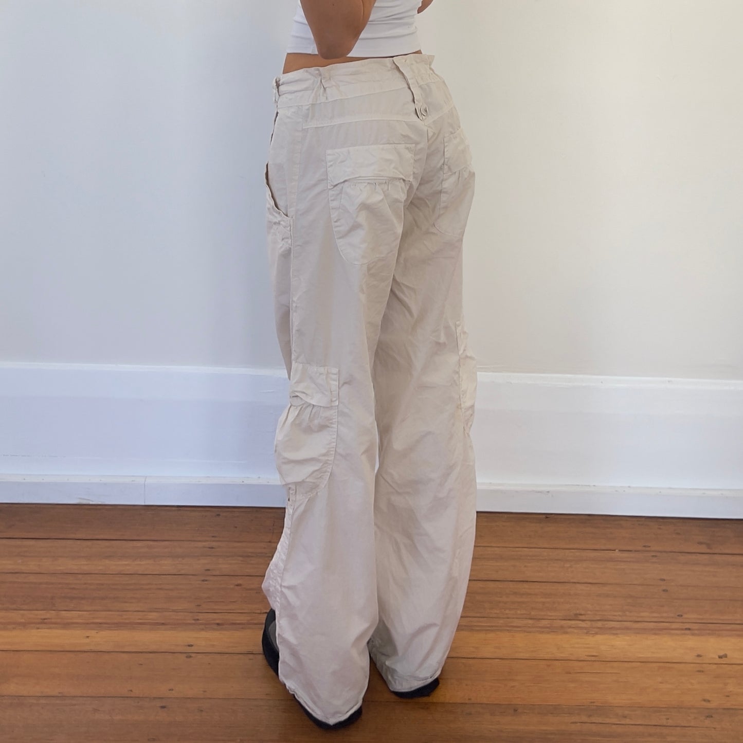 baggy cream cargo pants