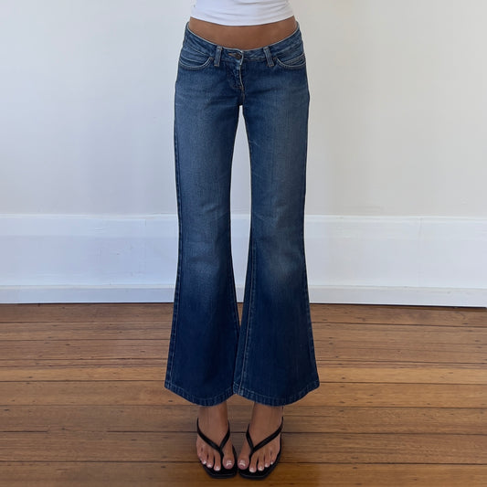 low rise flared jeans