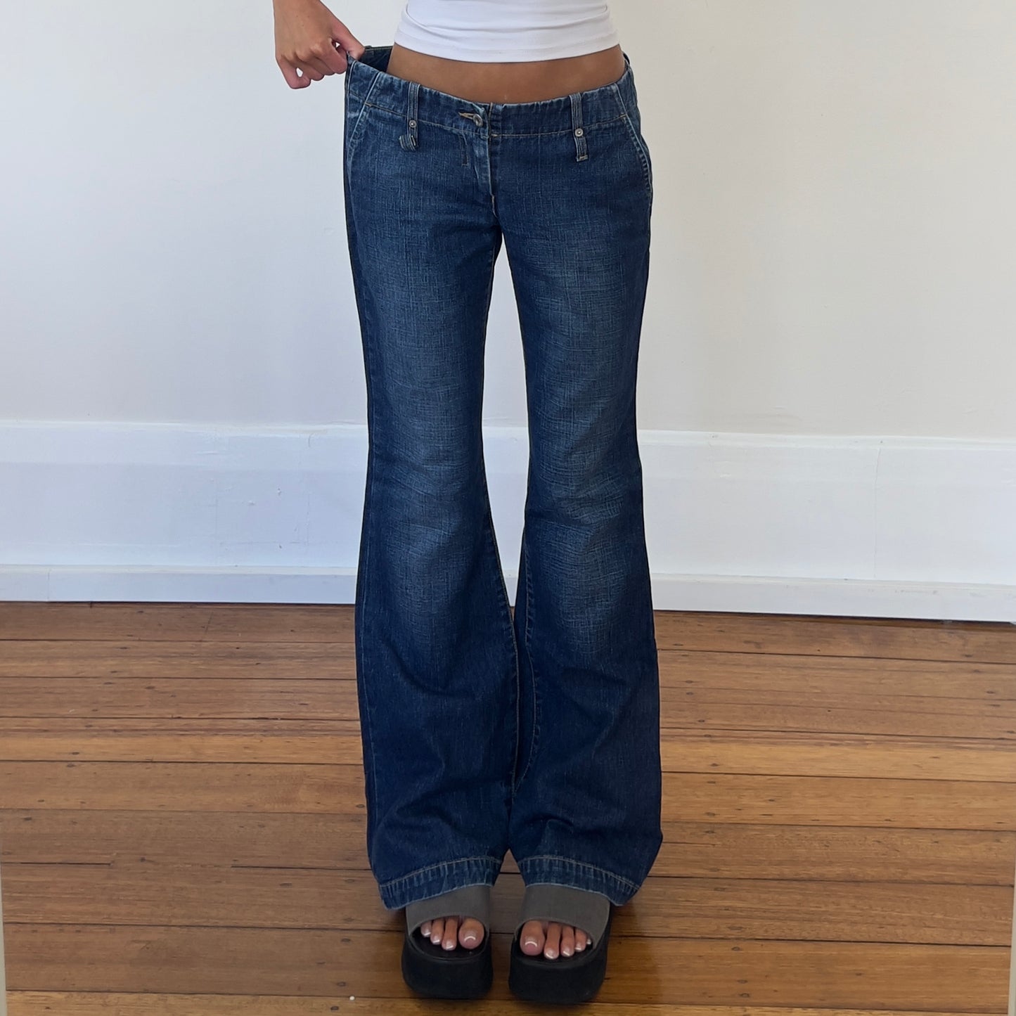 wide leg denim jeans
