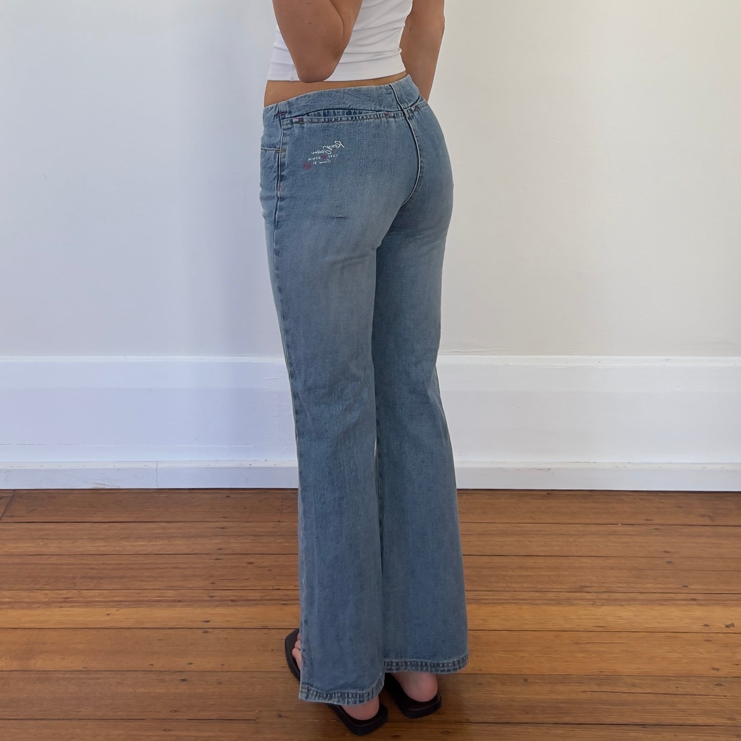 low rise flared jeans