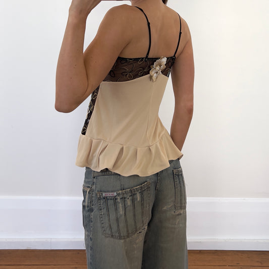 floral mesh lace cami