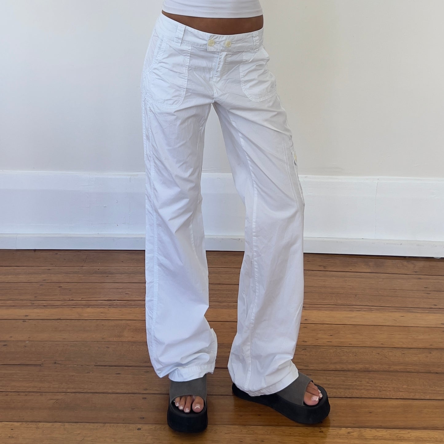 white cargo pants