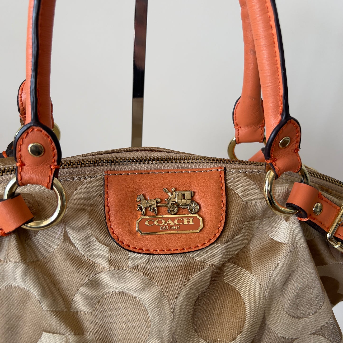 orange Coach madison bag