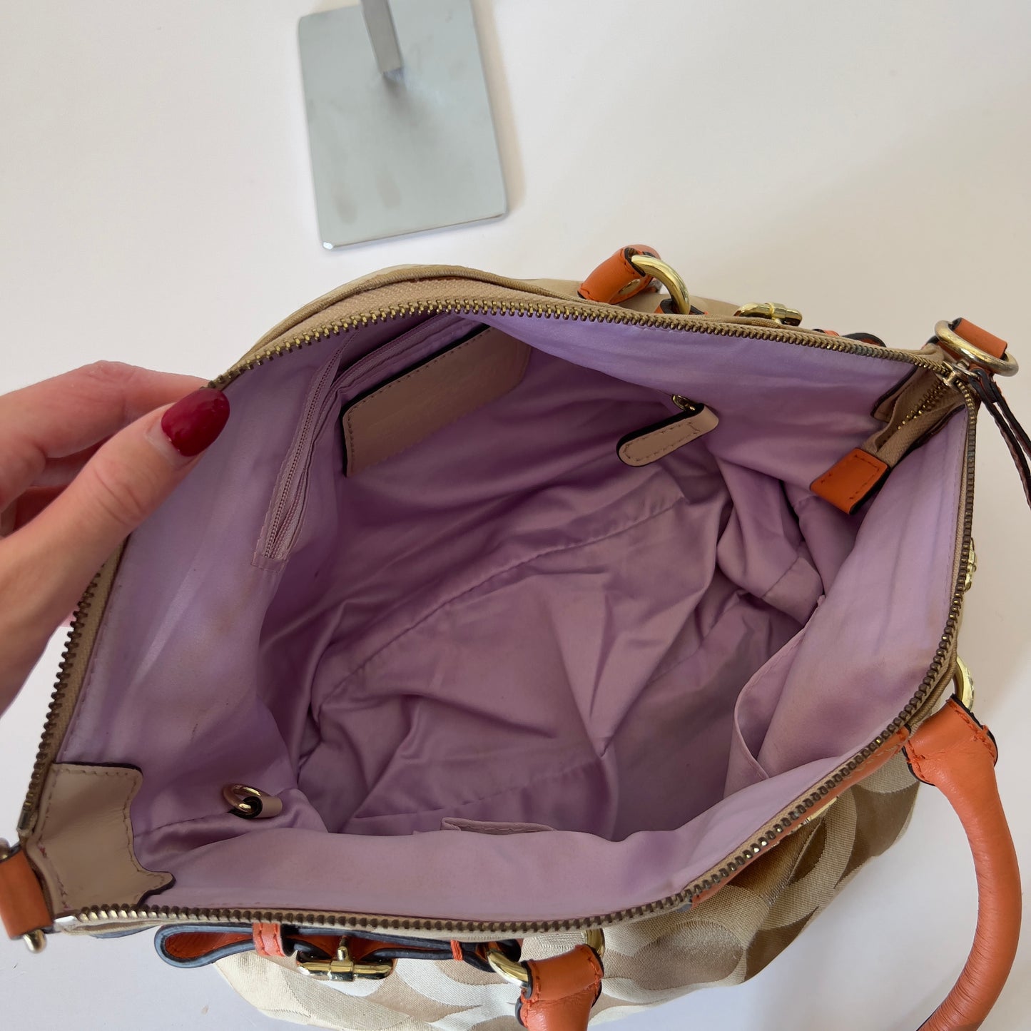 orange Coach madison bag