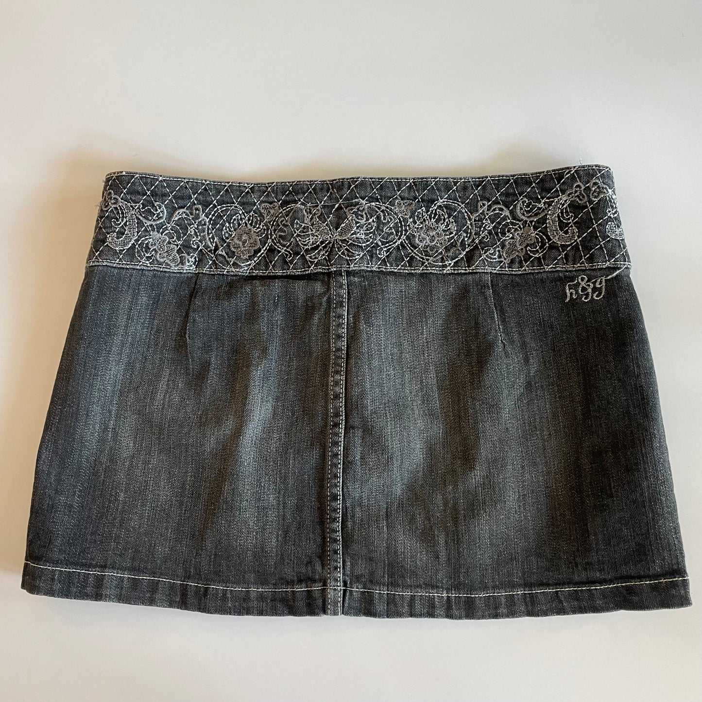 dark denim mini skirt