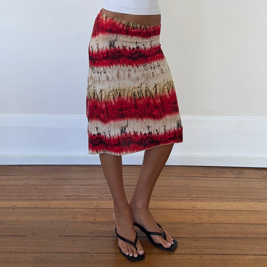 graphic print midi skirt