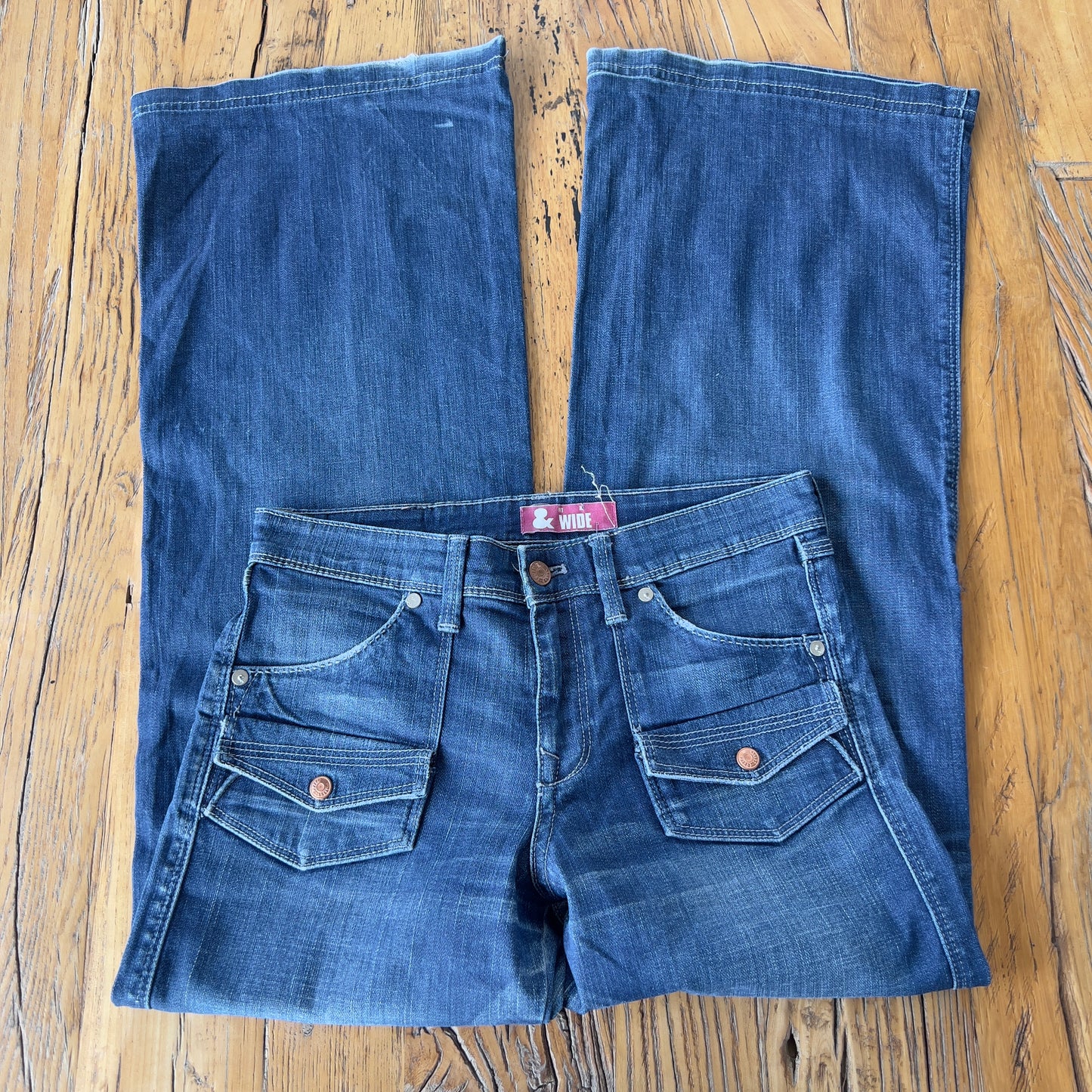 denim wide leg jeans