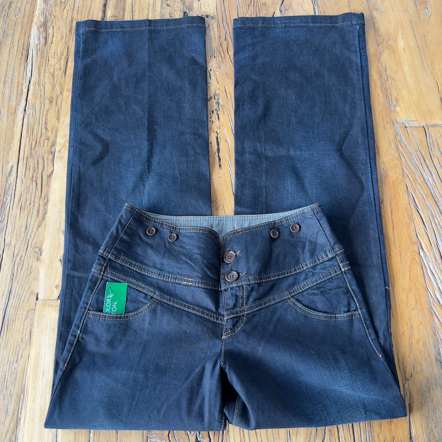 dark wash baggy denim jeans