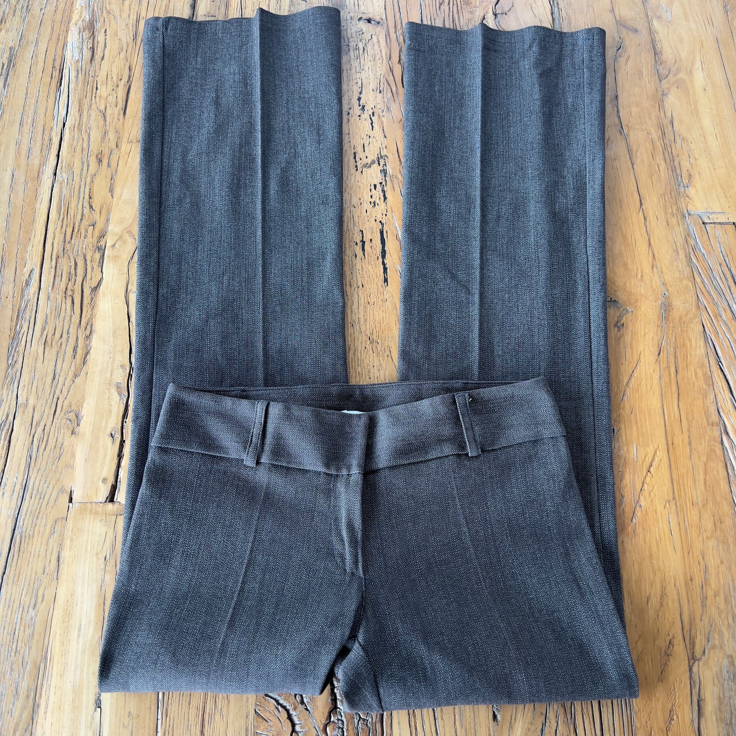 low rise grey trousers
