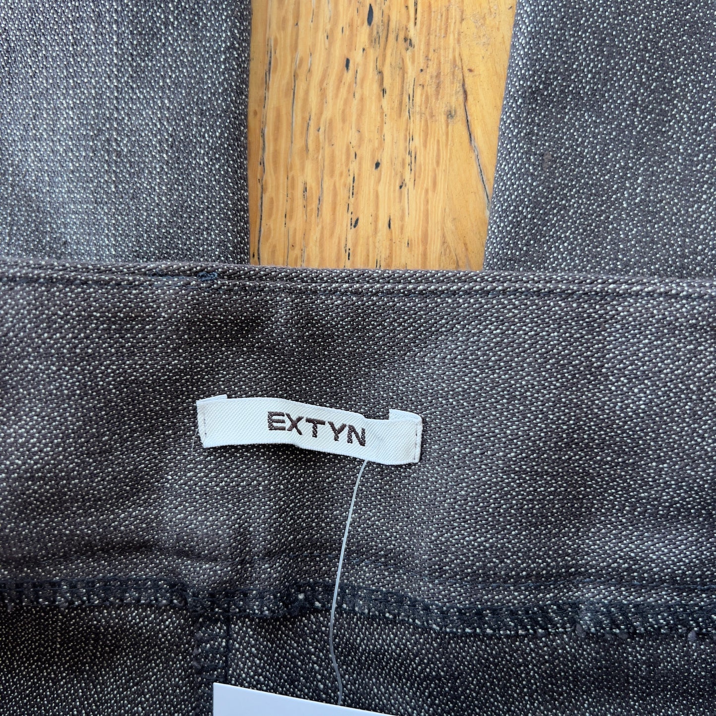 low rise grey trousers