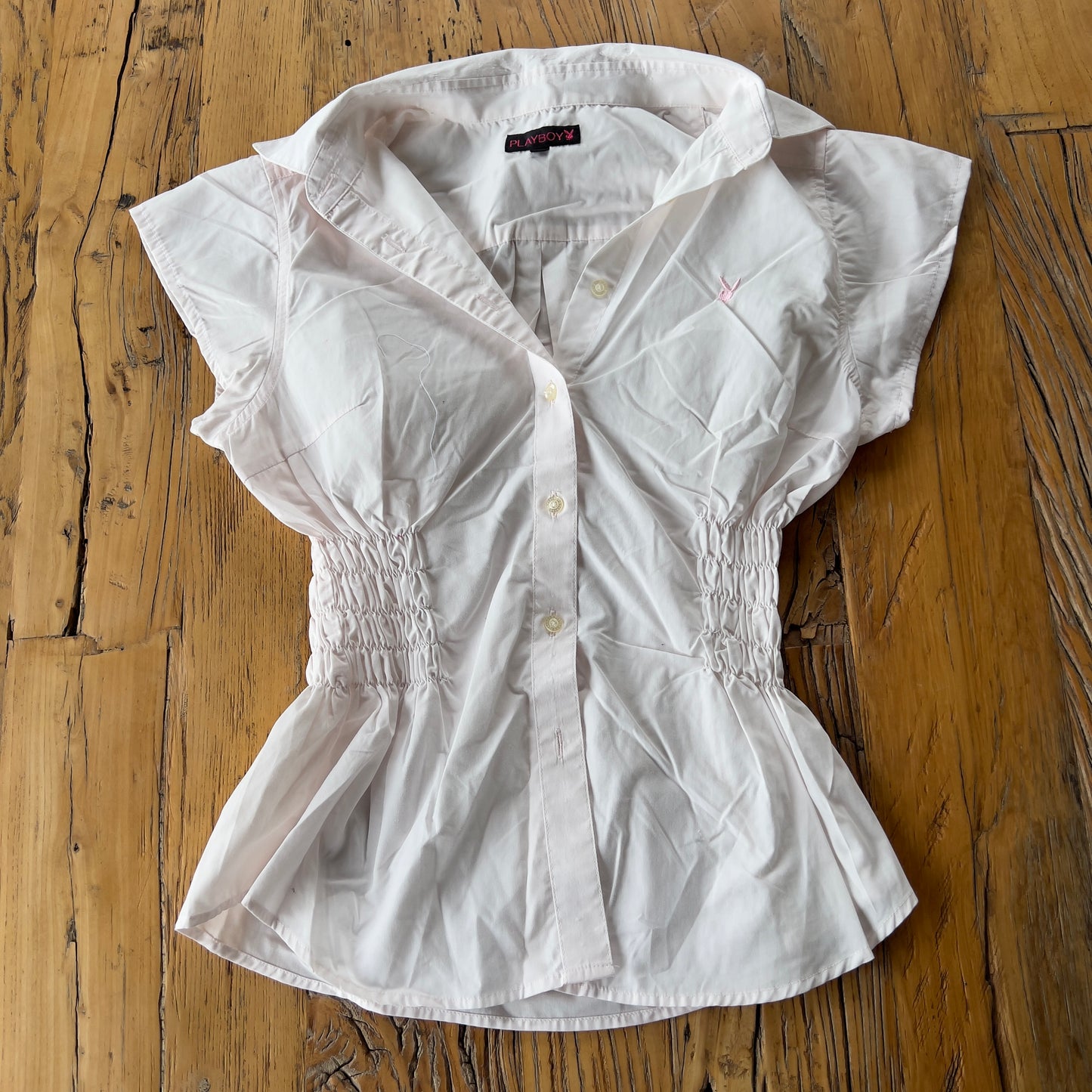light pink Playboy ruched shirt