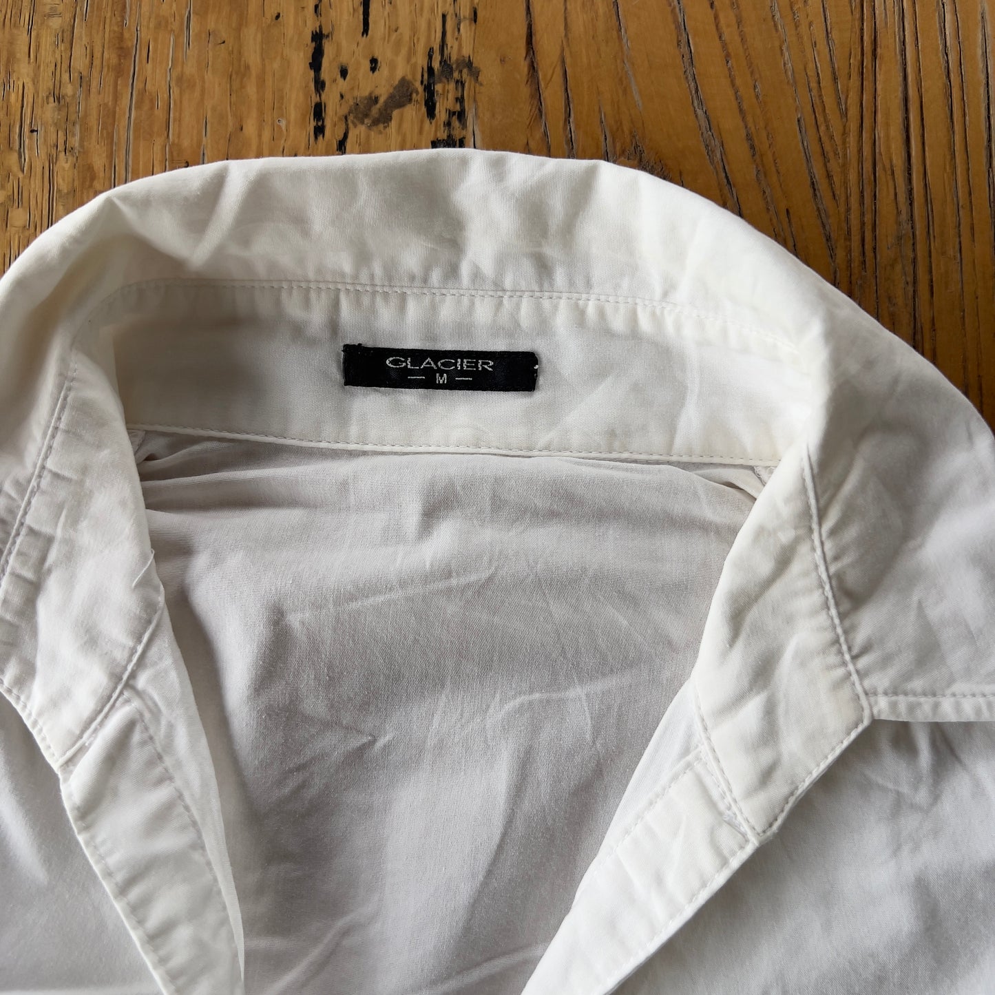 white reworked ruched shirt