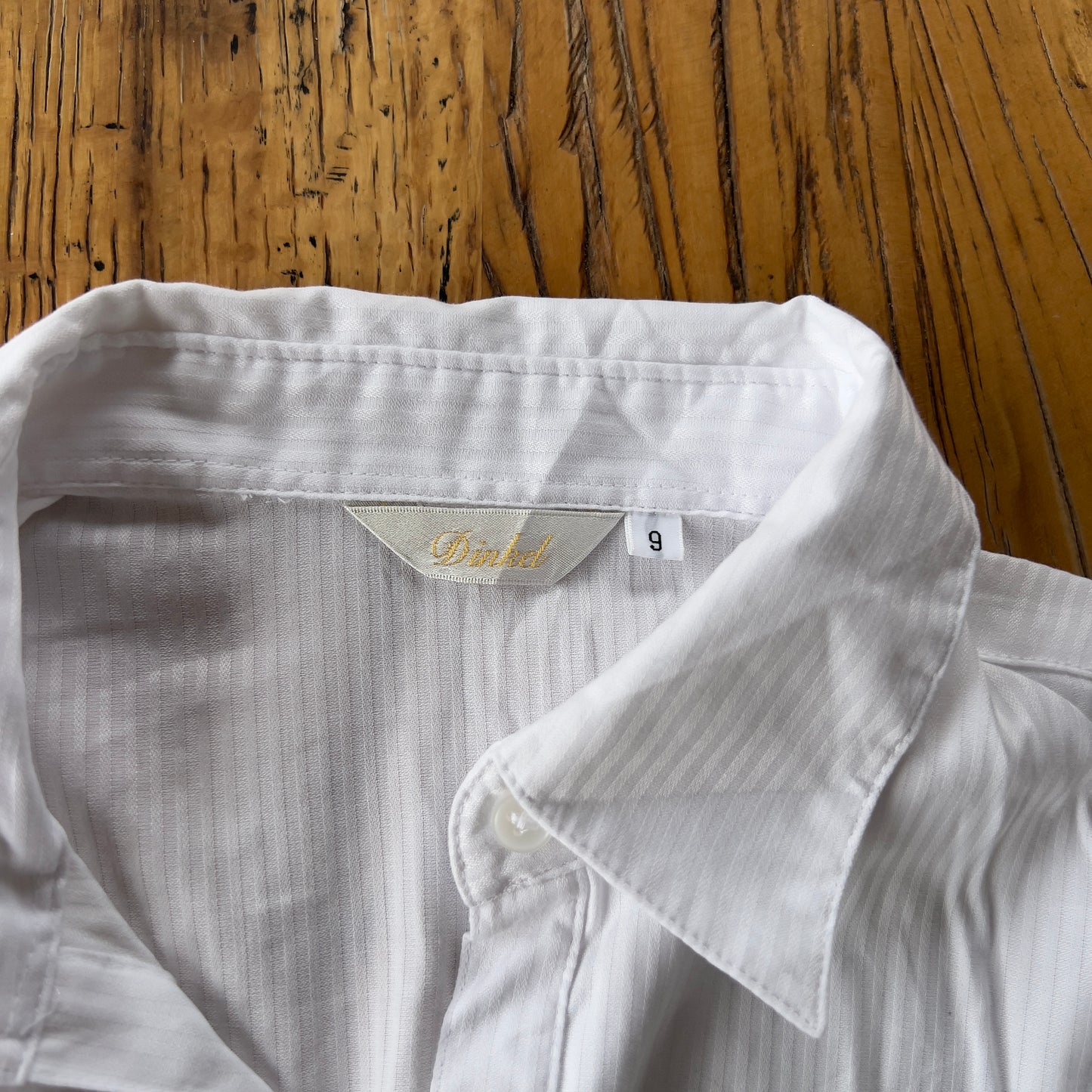 white reworked ruched shirt