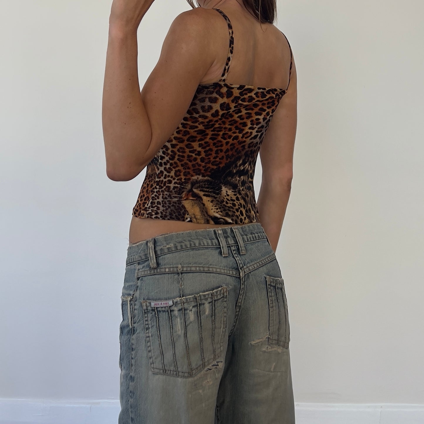 leopard print lace cami