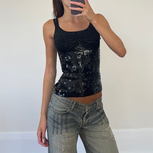 black sequin tank