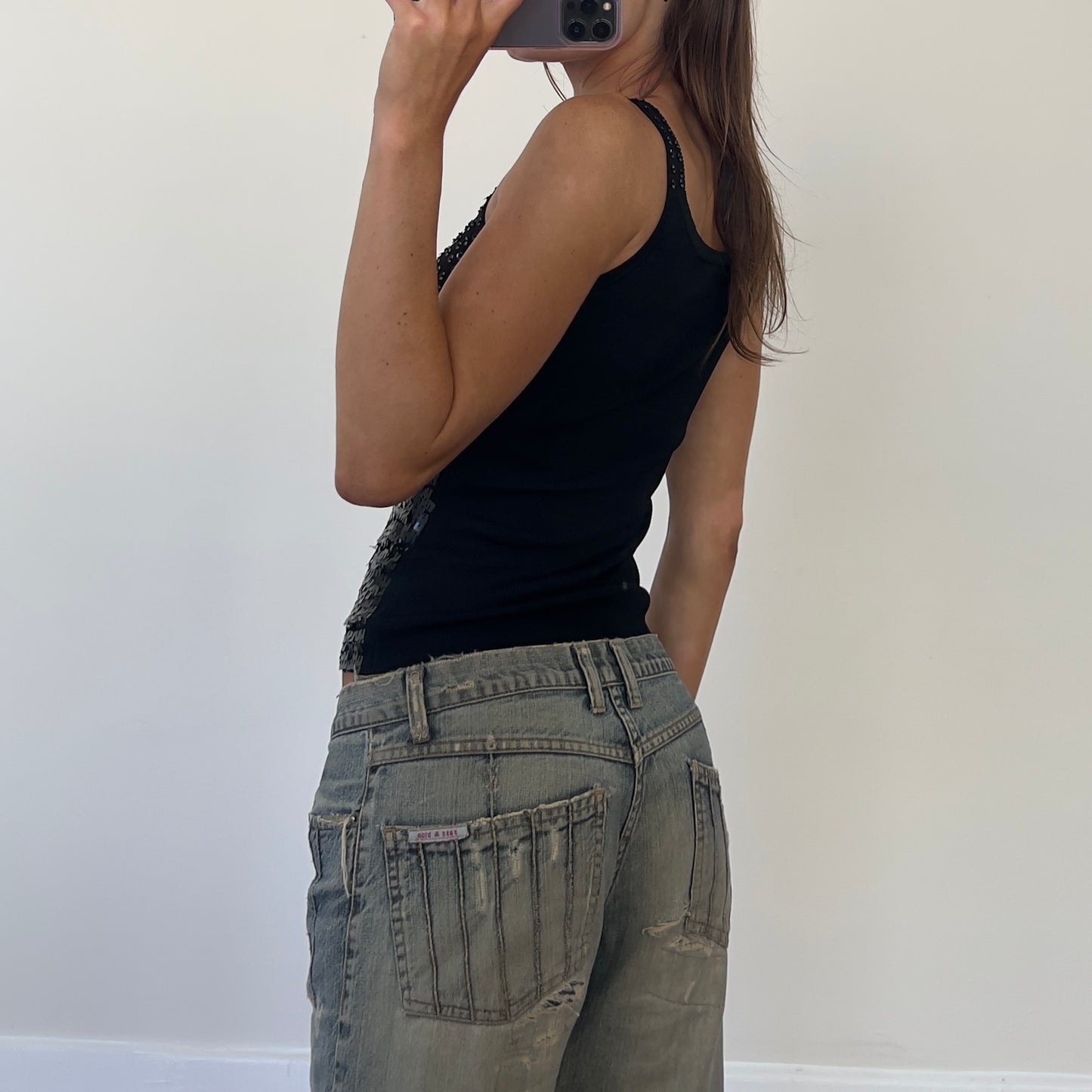 black sequin tank