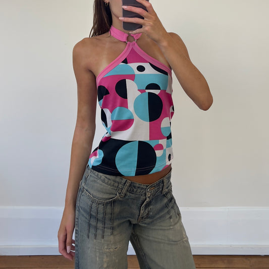 graphic halter top