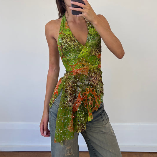 graphic fairy halter top