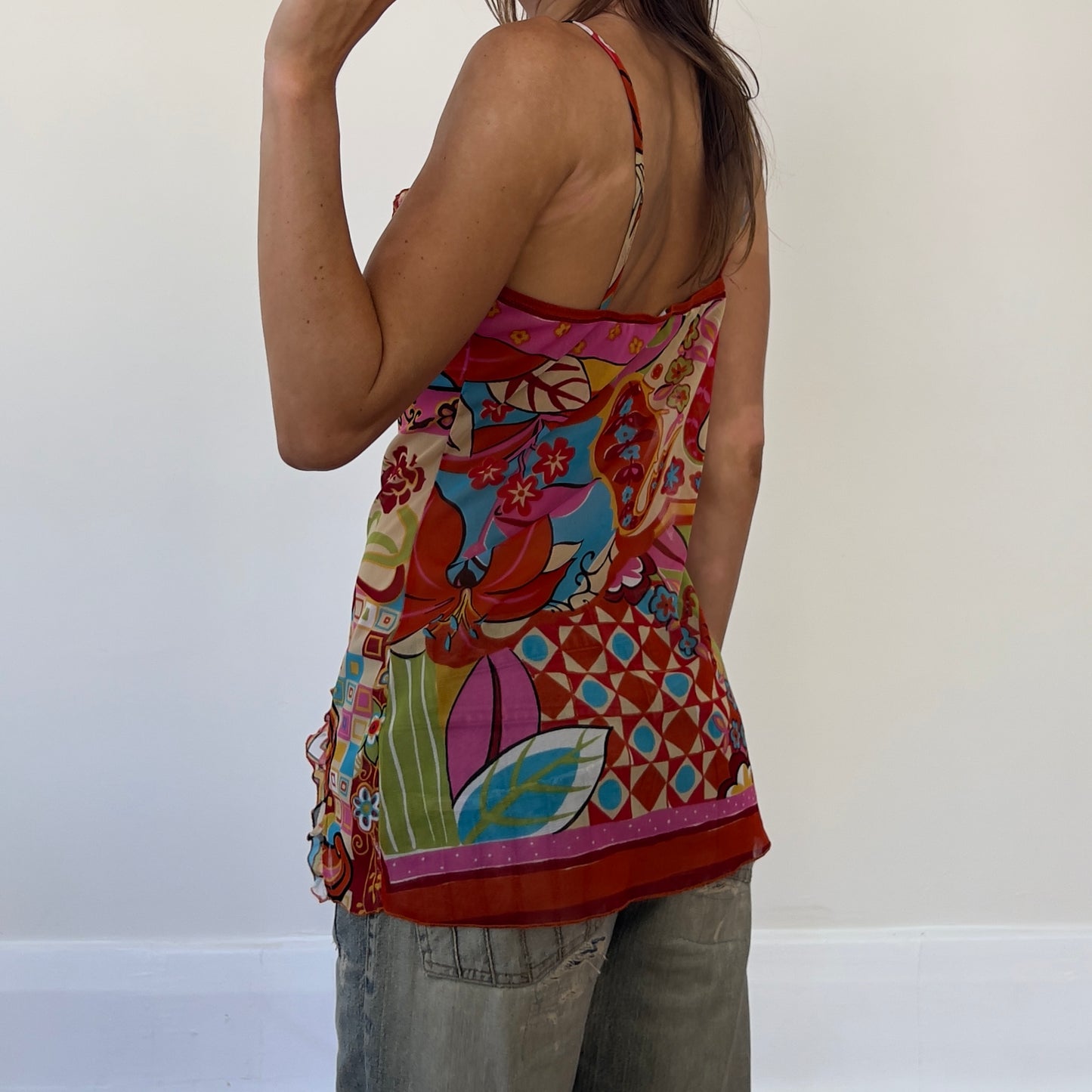 graphic mesh cami