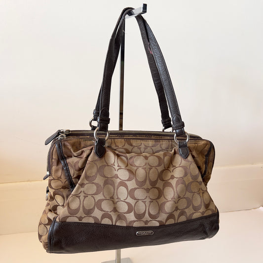 brown signature Coach bag