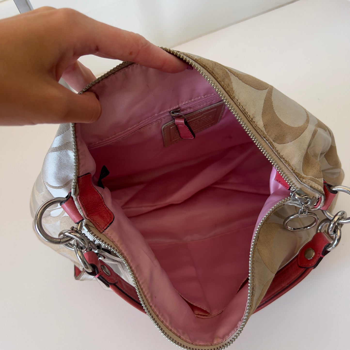 pink Coach poppy bag