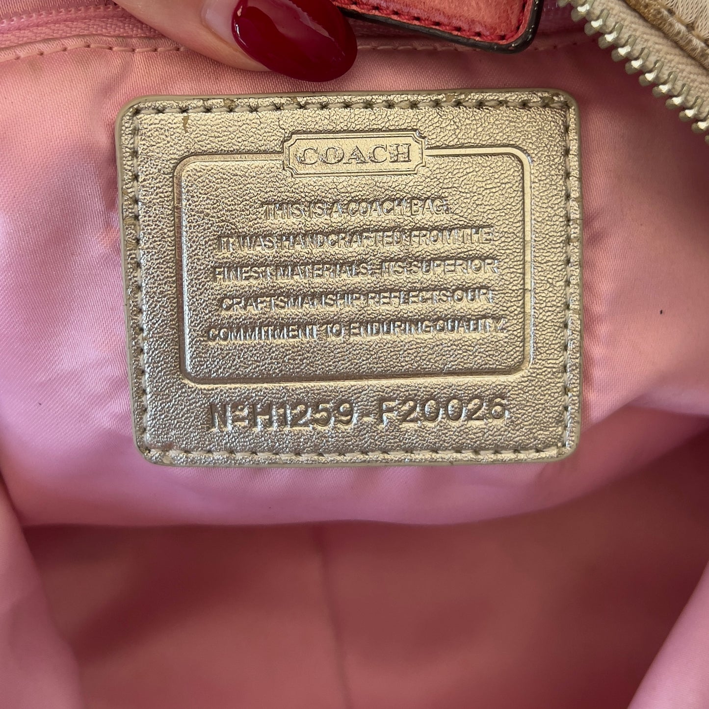 pink Coach poppy bag