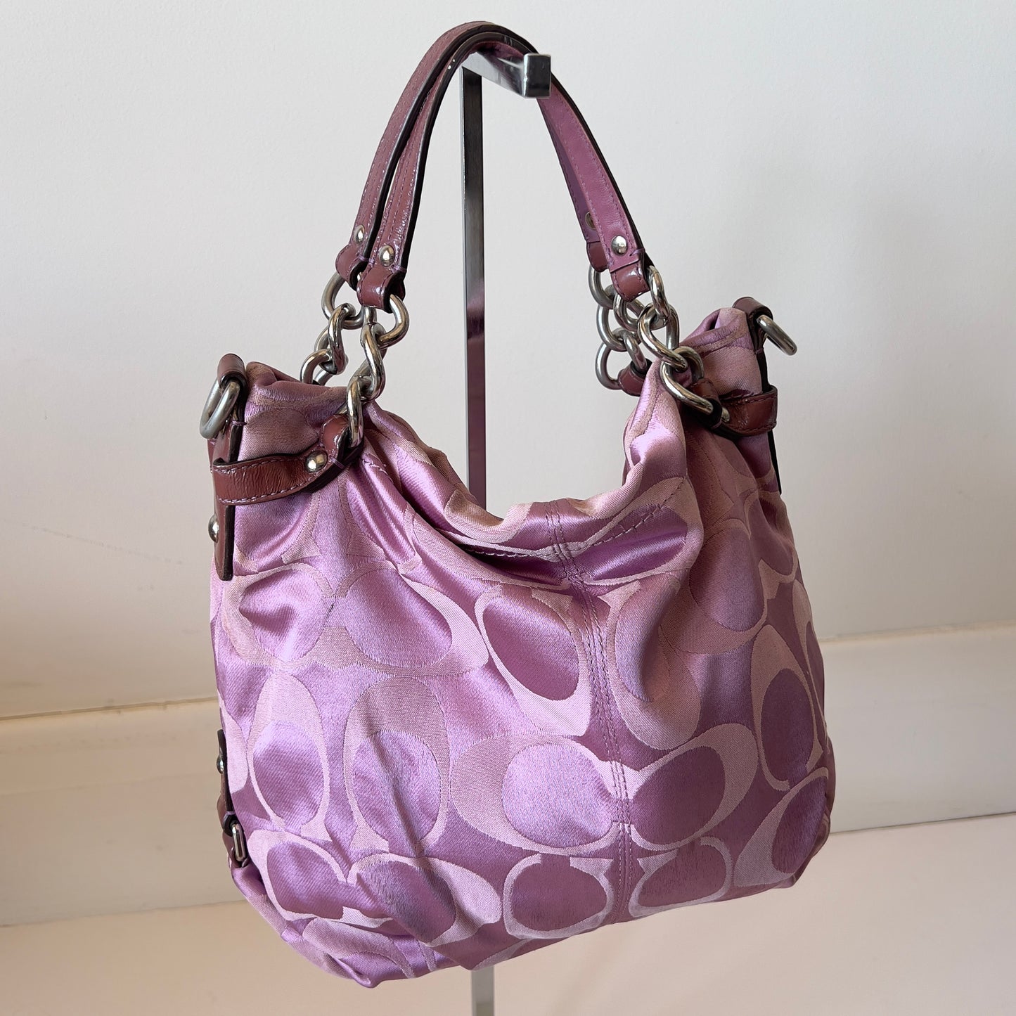 purple signature Coach bag