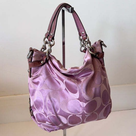 purple signature Coach bag