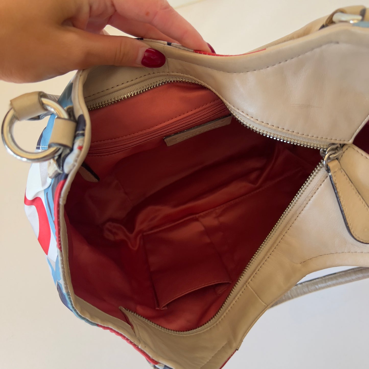 multi coloured Coach hobo bag
