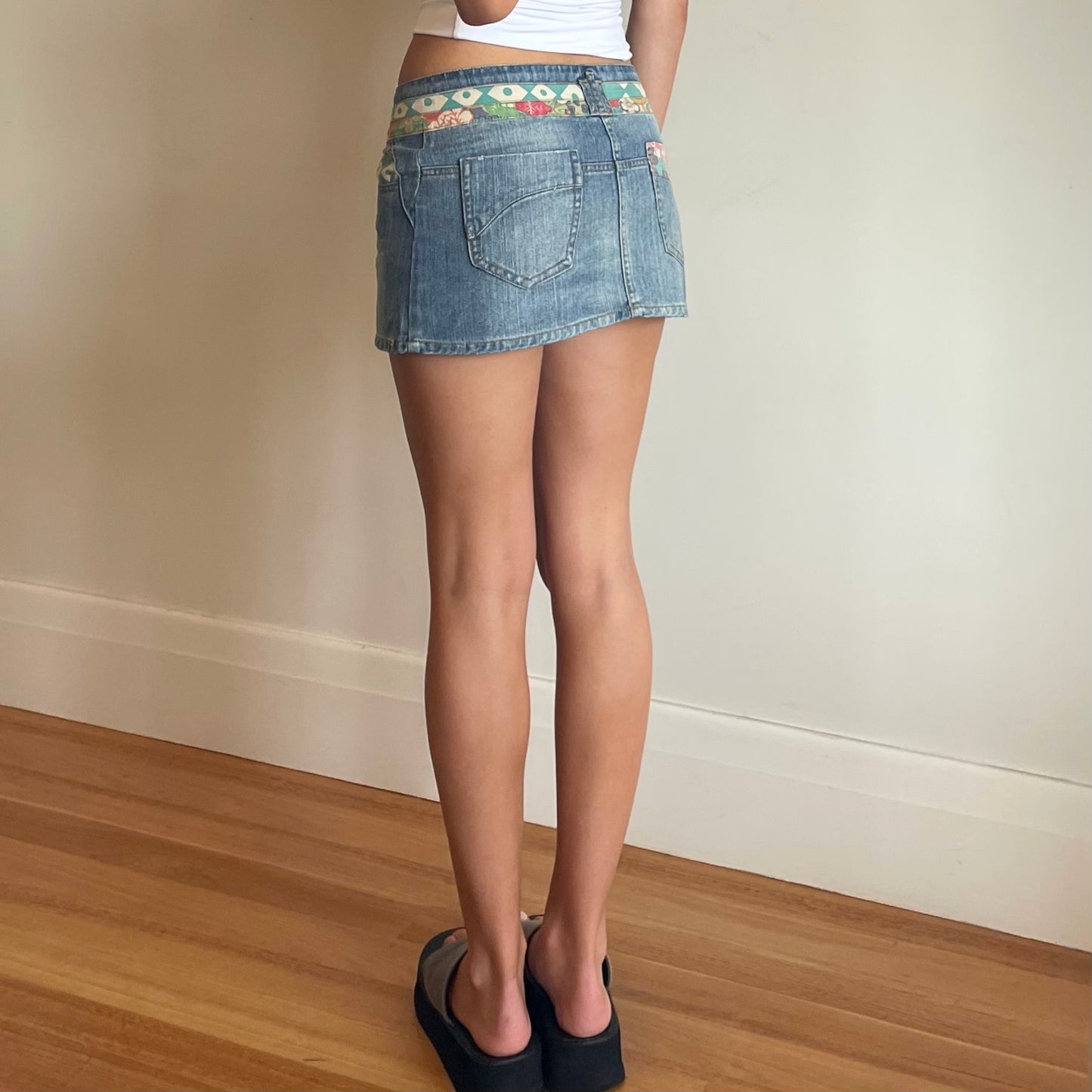 y2k denim mini skirt