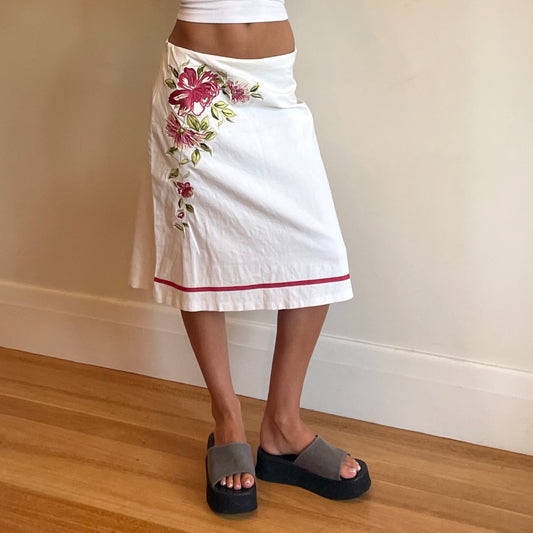 2000s flower midi skirt