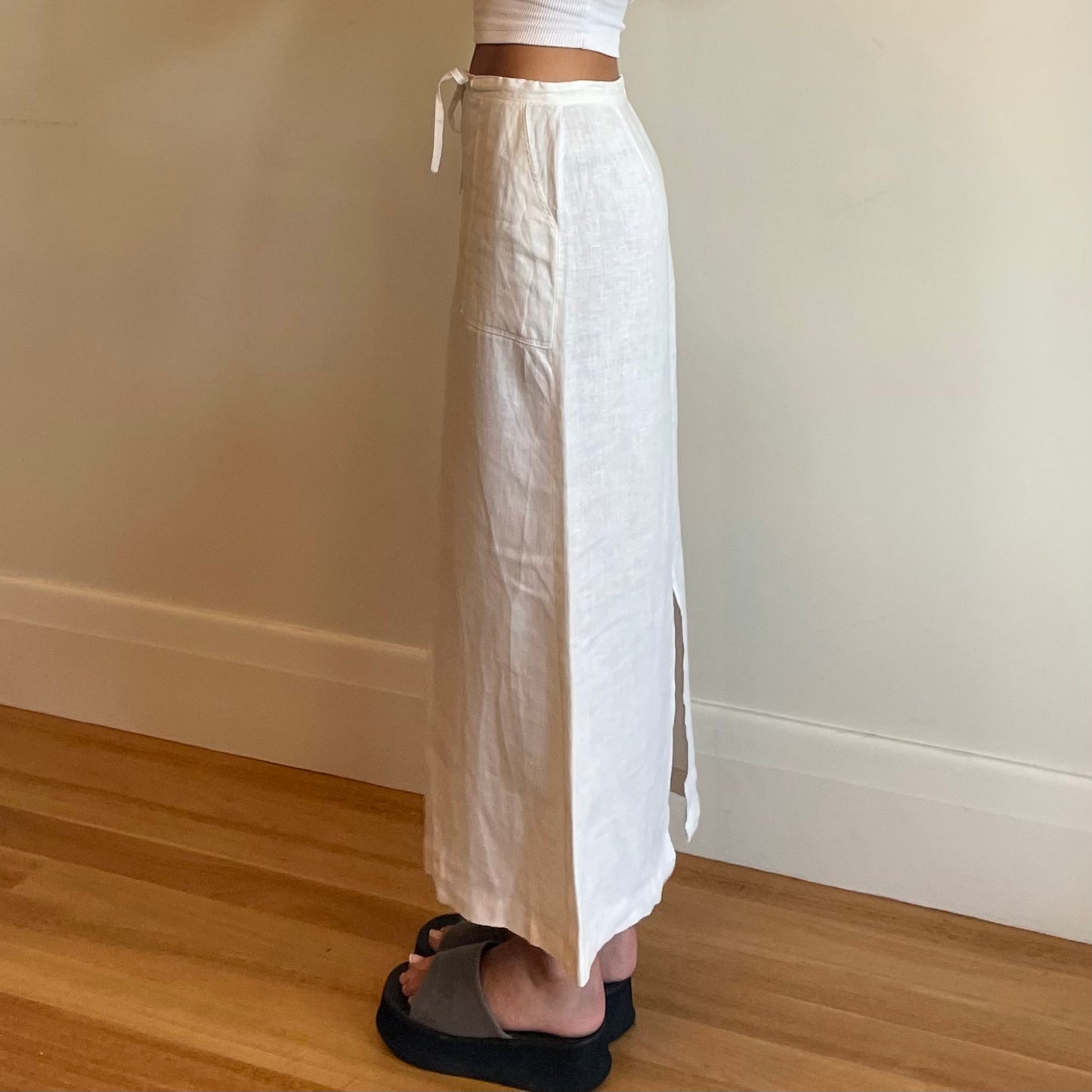 linen maxi skirt