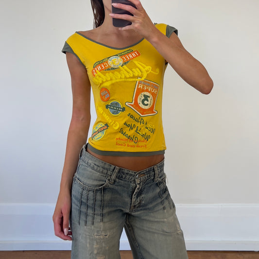 graphic backless tee