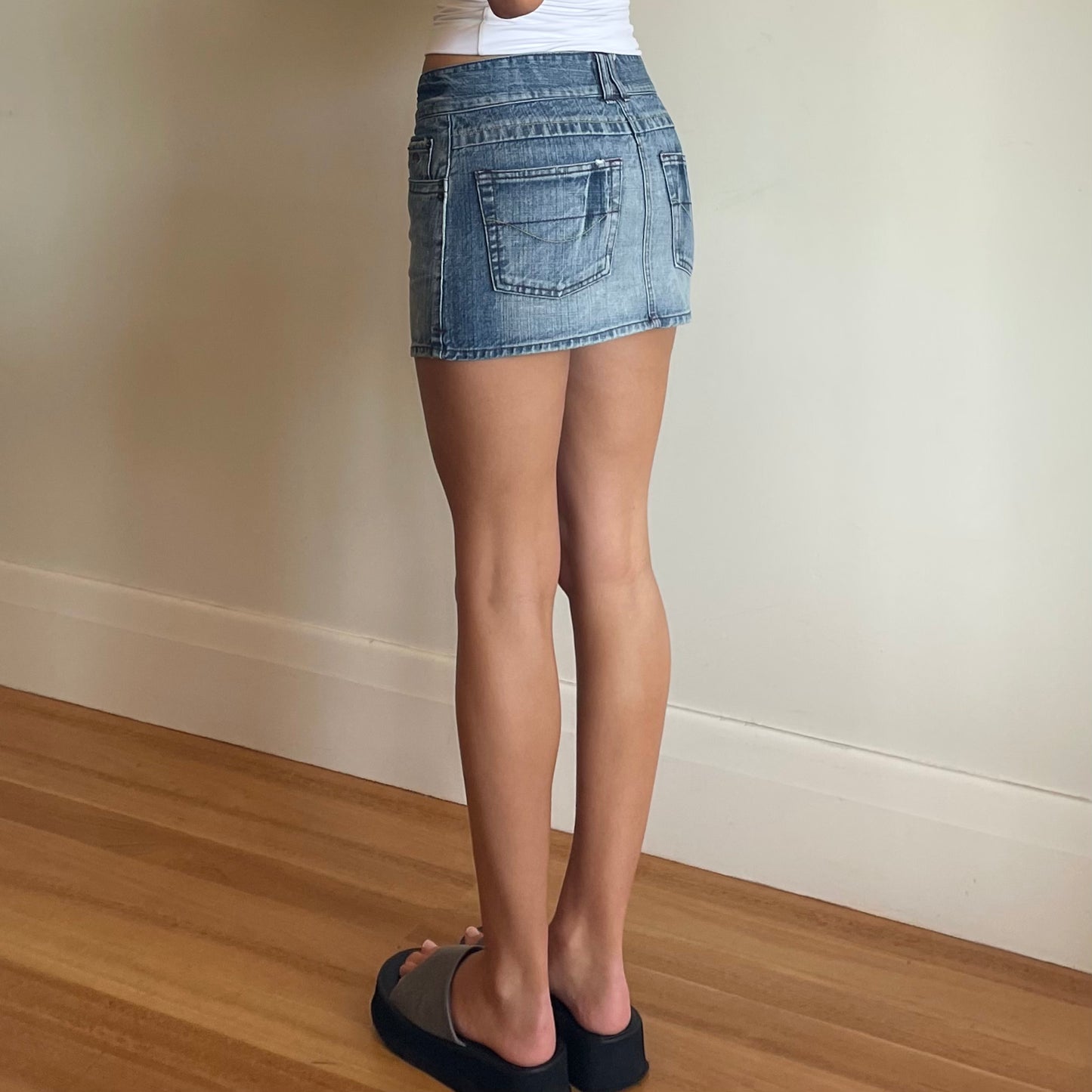 y2k denim mini skirt