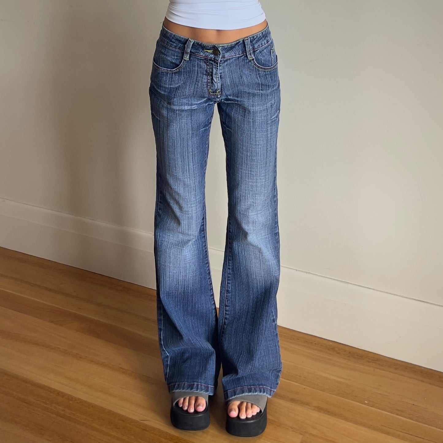 baggy flared denim jeans