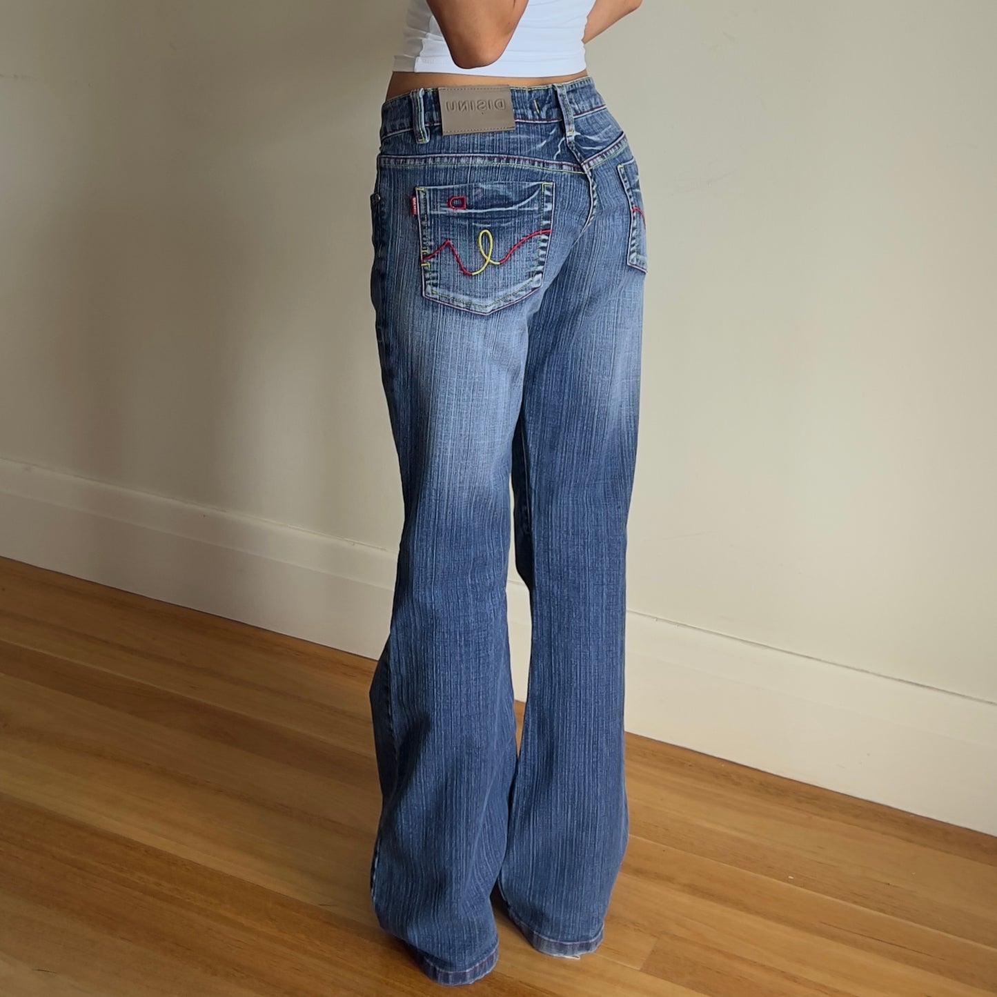 baggy flared denim jeans