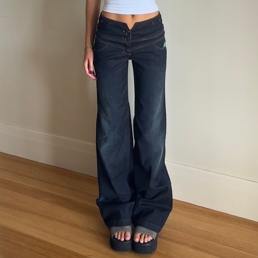 dark wash baggy denim jeans
