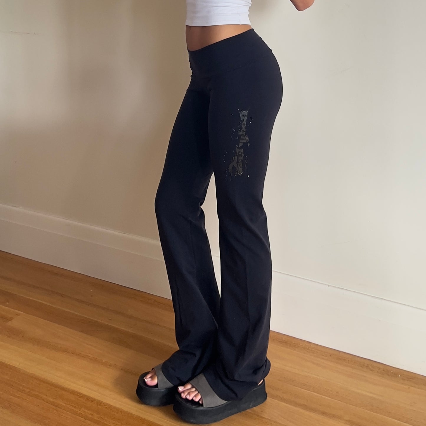 low rise flared yoga pants