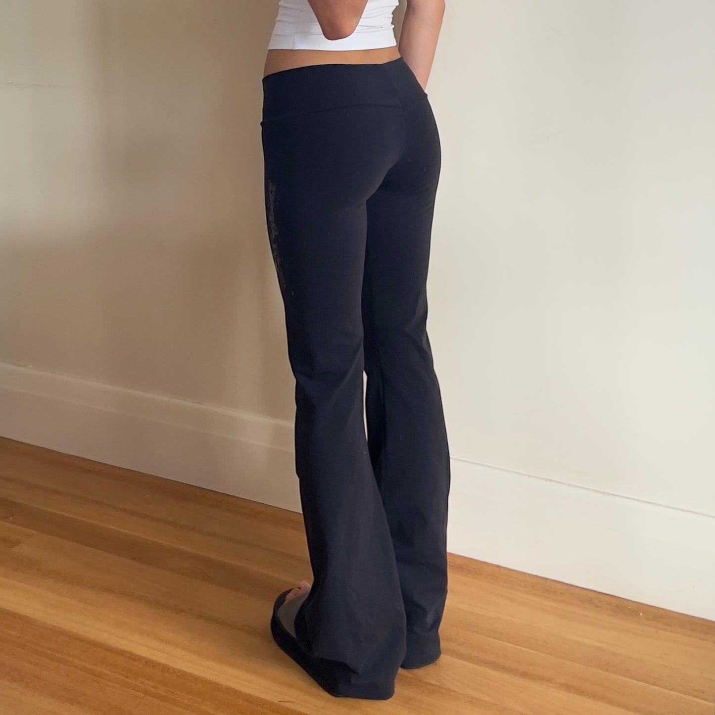 low rise flared yoga pants