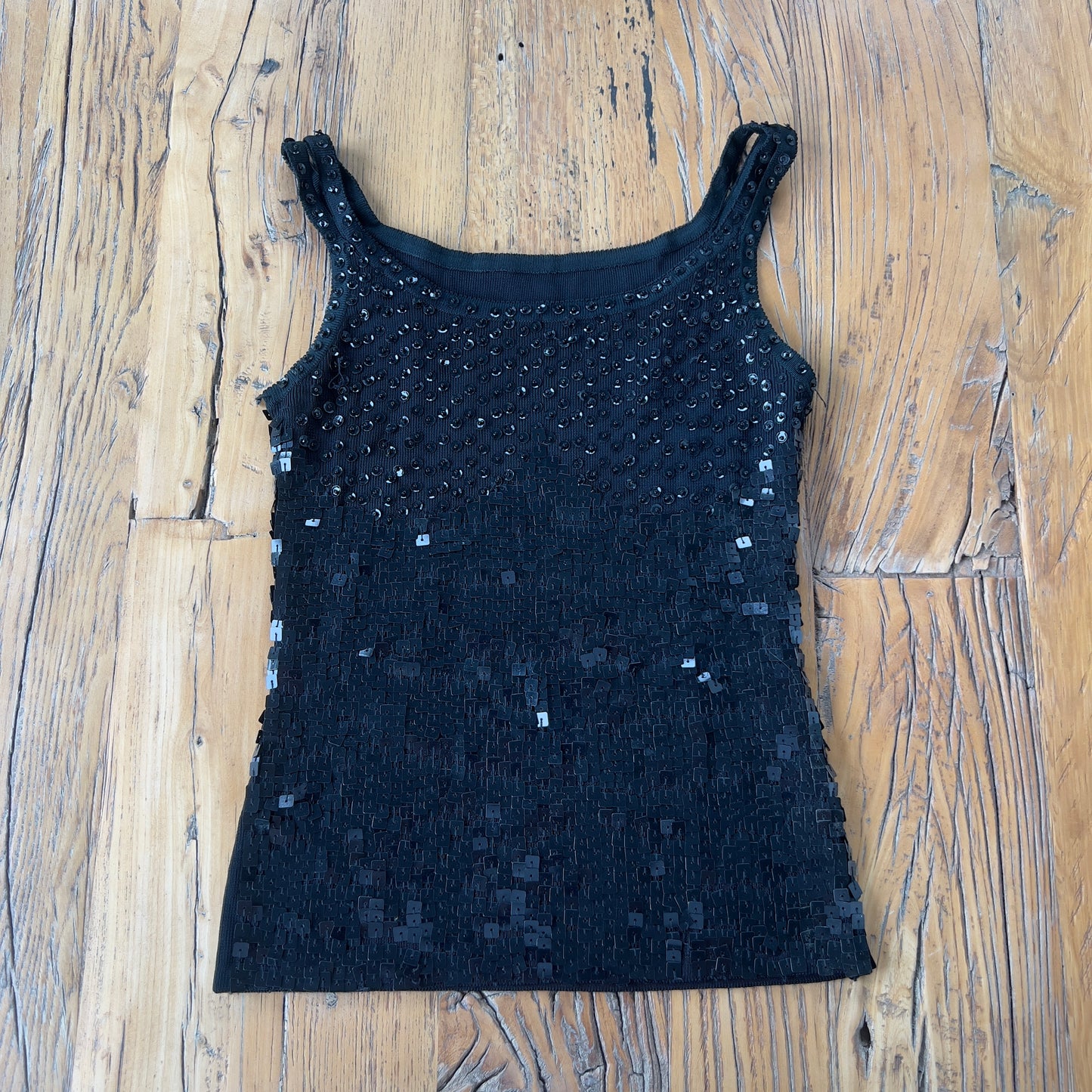 black sequin tank