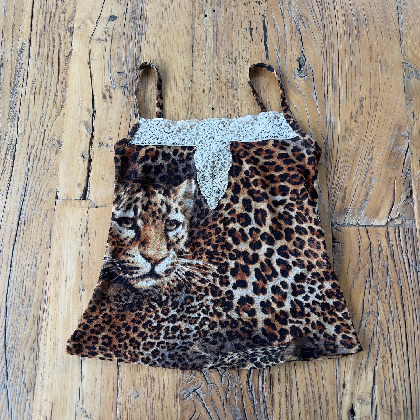 leopard print lace cami
