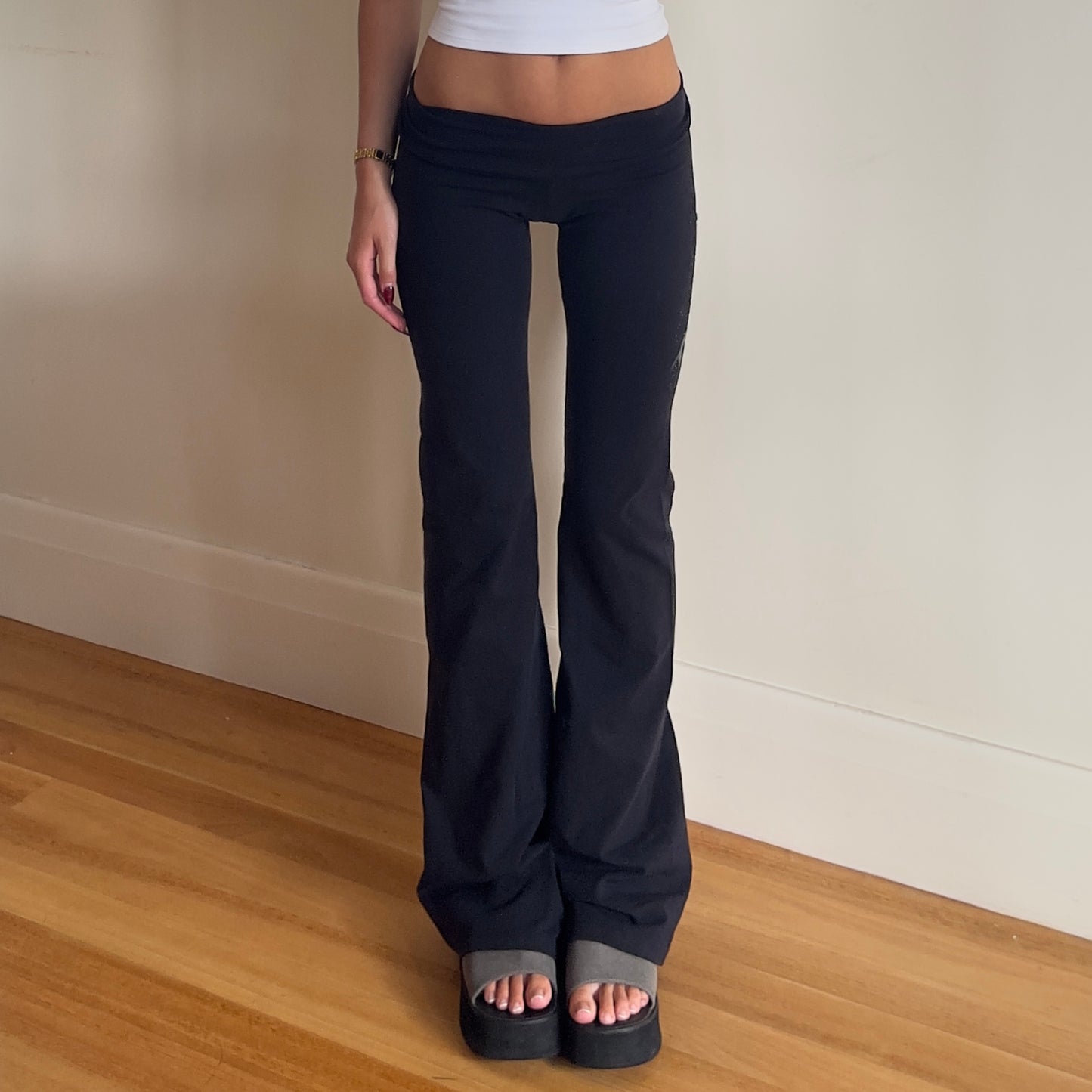 low rise flared yoga pants