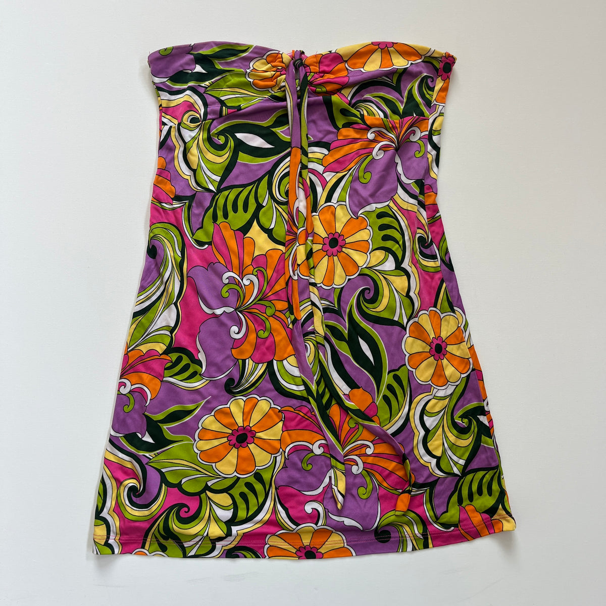 graphic halter mini dress