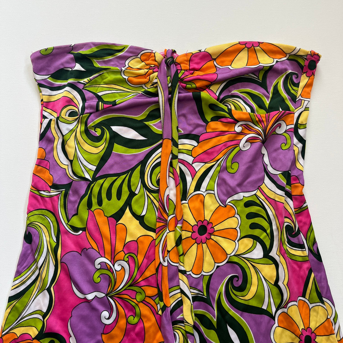graphic halter mini dress