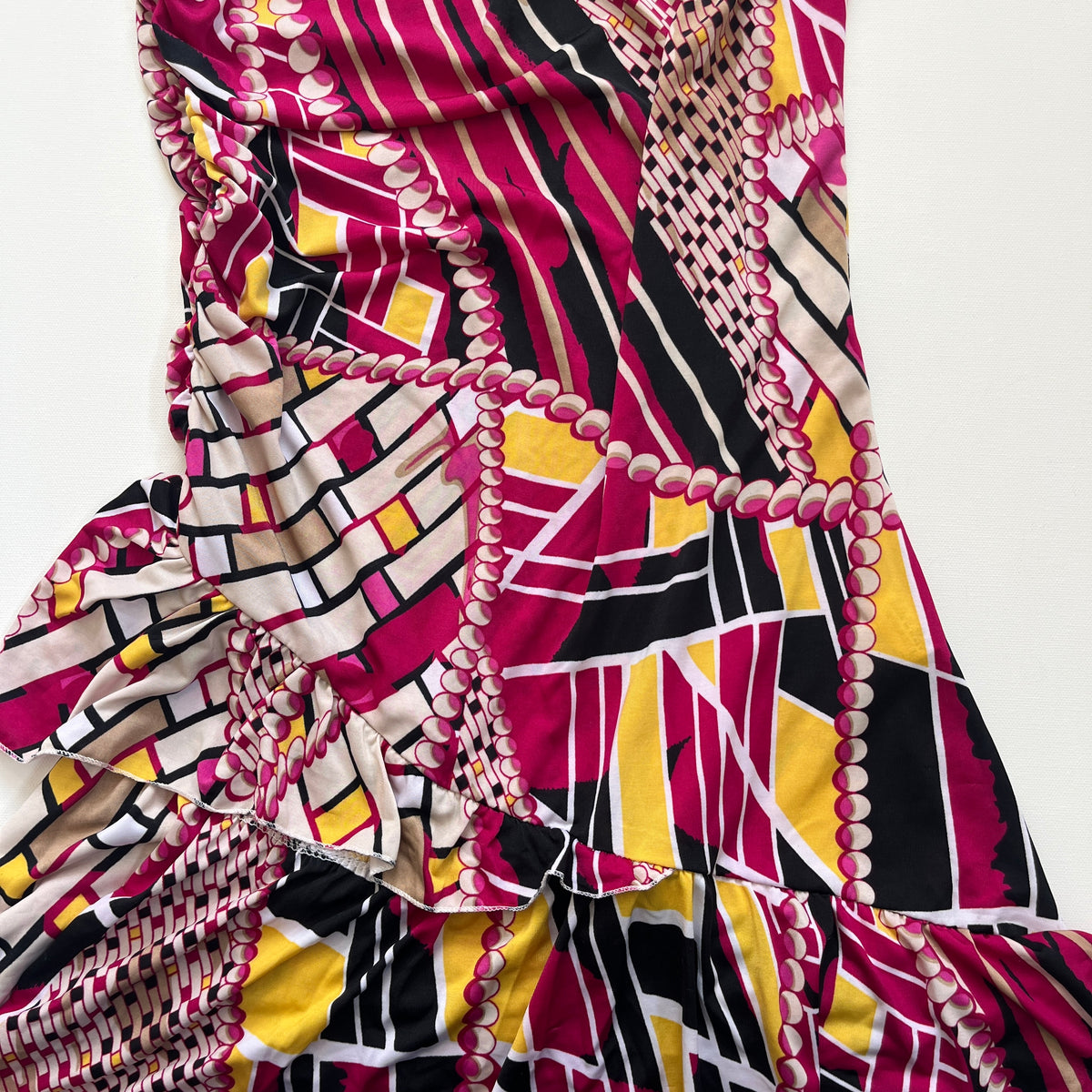 graphic strapless mini dress