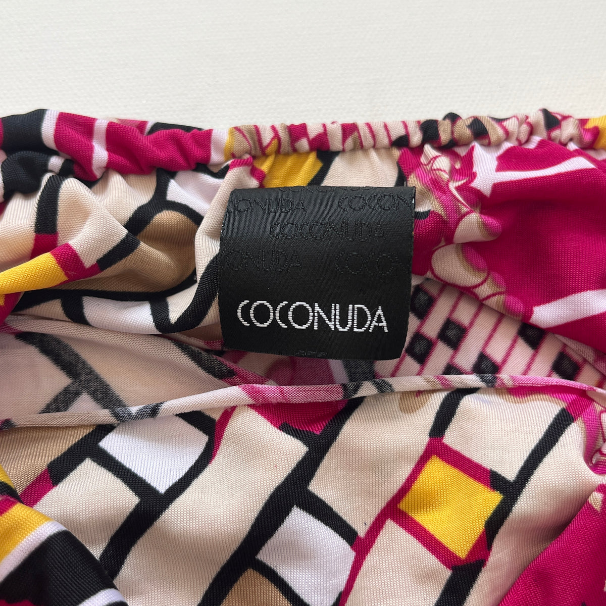 graphic strapless mini dress