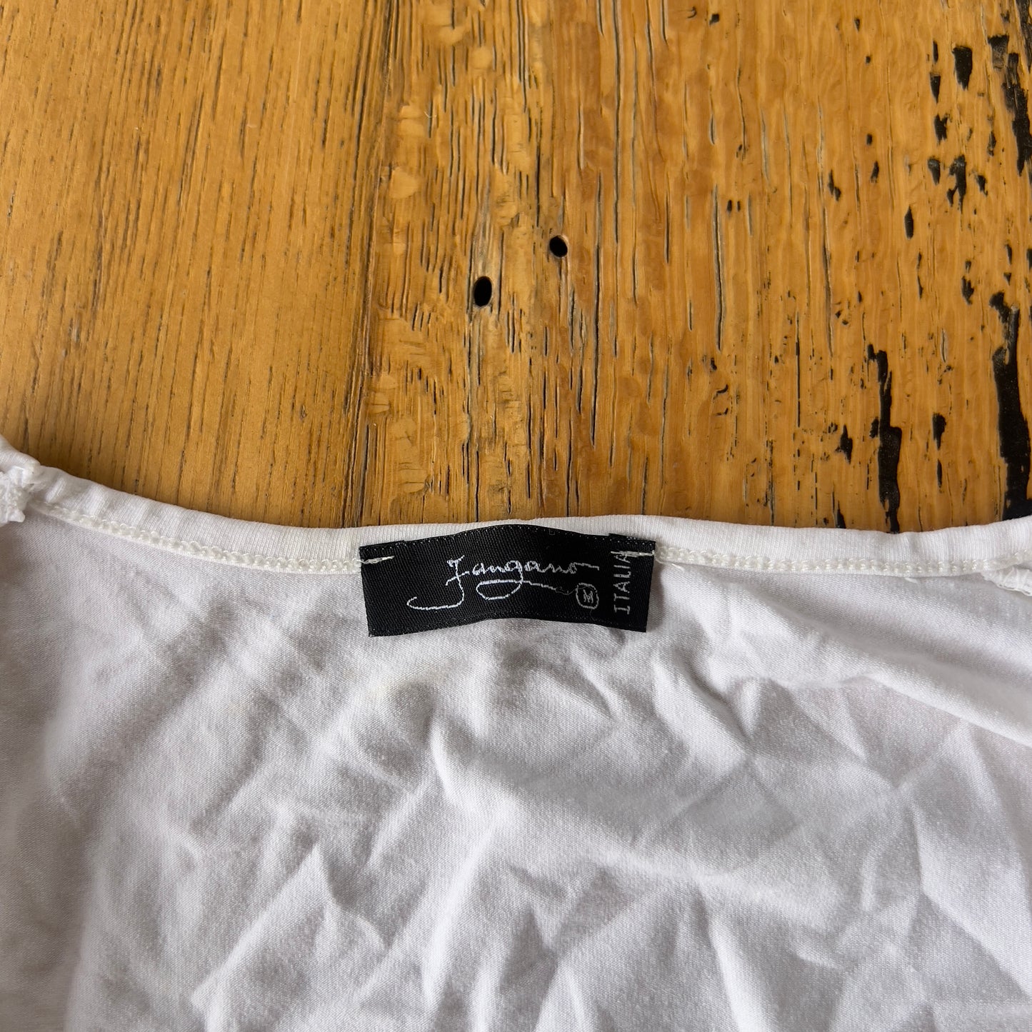 white wrap long sleeve top