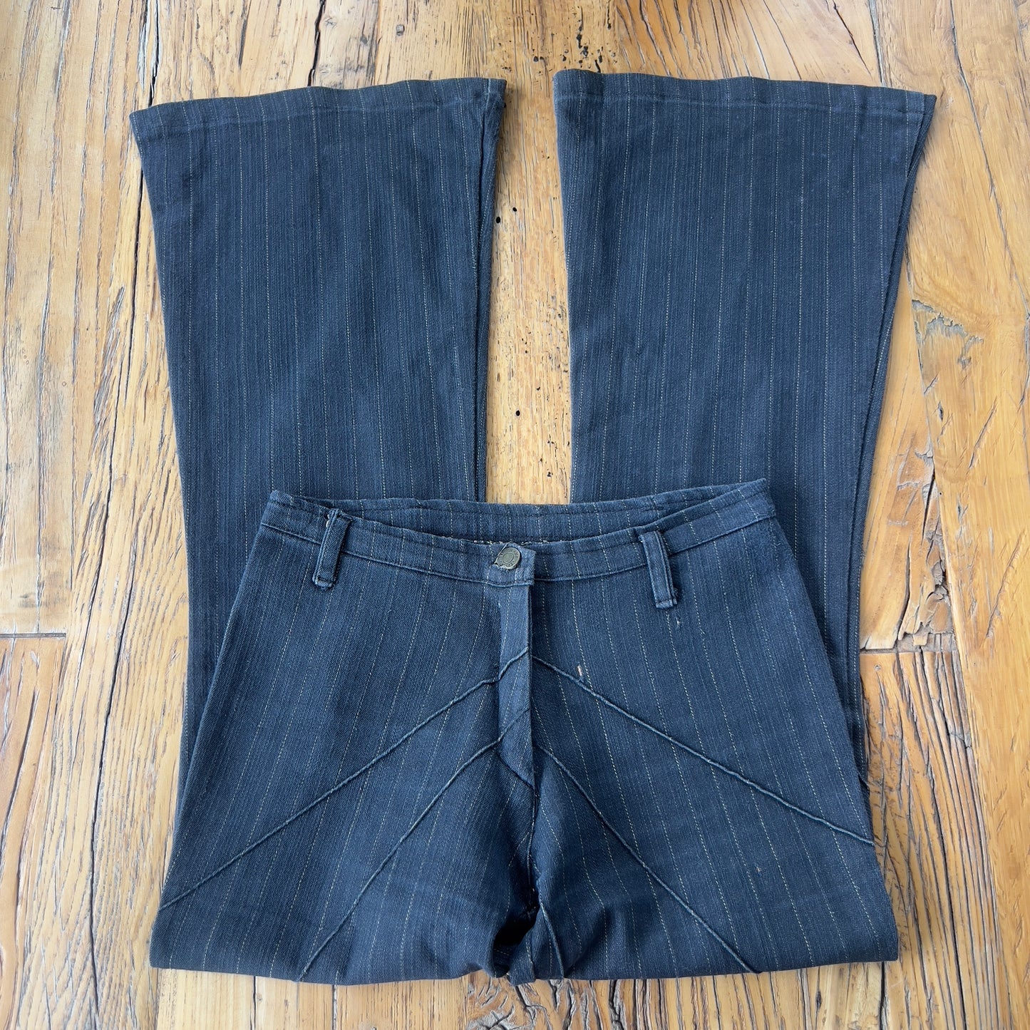 flared pinstripe pants
